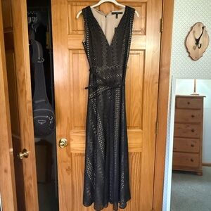 NWT WHBM Black Eyelet Maxi Dress.
